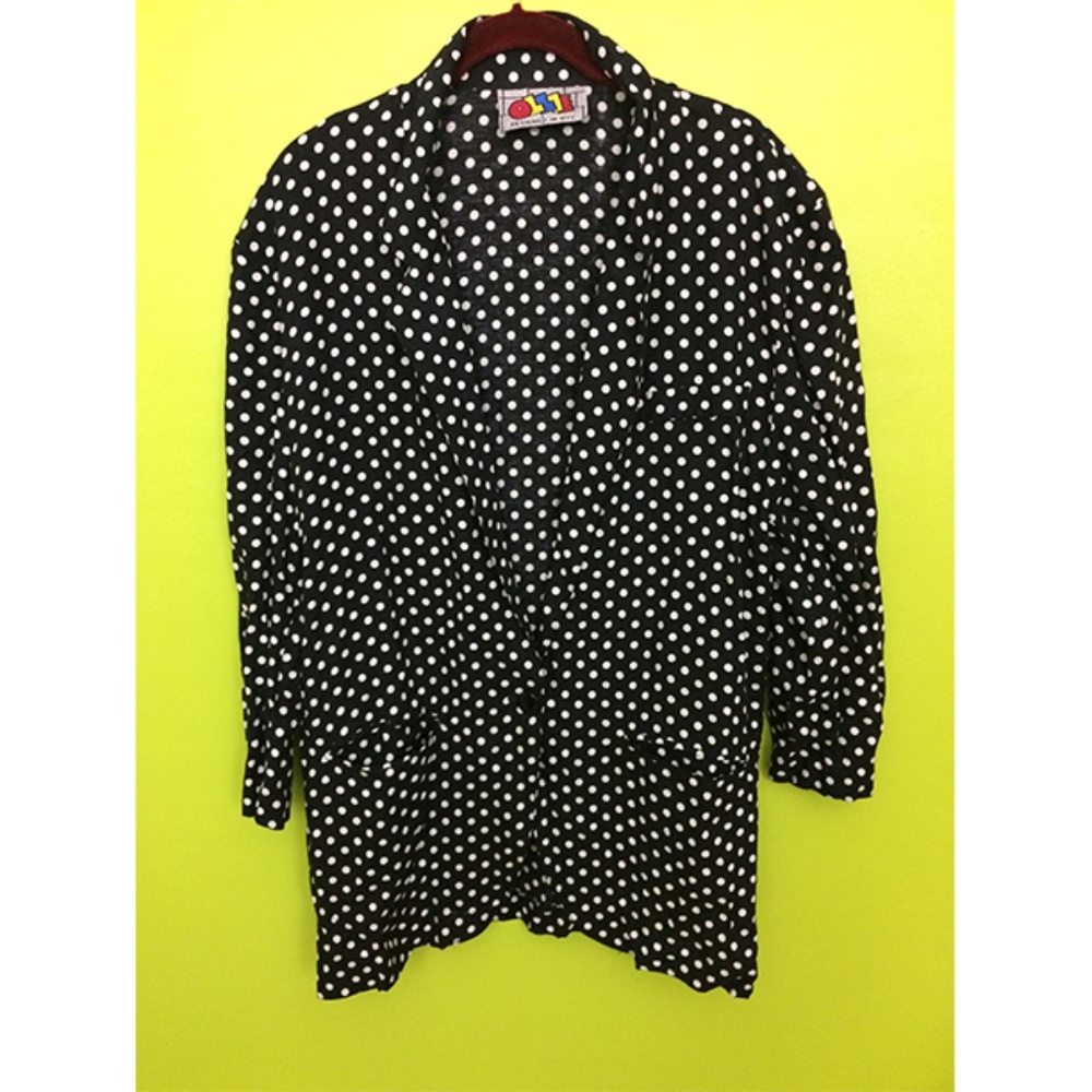 VTG Ollie Polka Dot Black White Jacket 2xl